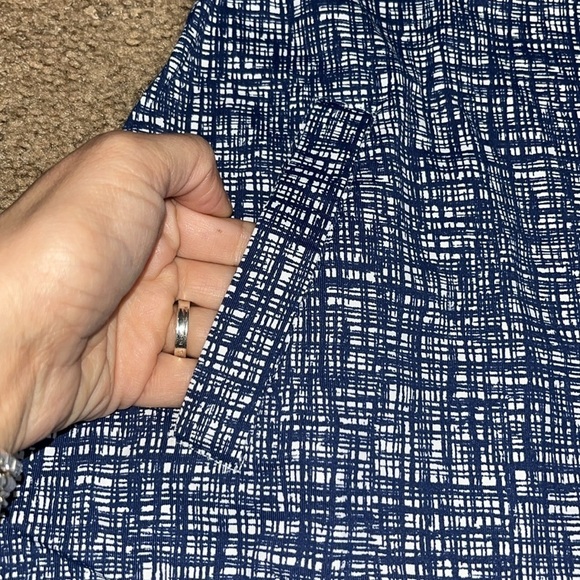 J. McLaughlin Dolly Sleeveless Collared Button Front Dress Blue Windowpane M - Picture 4 of 7